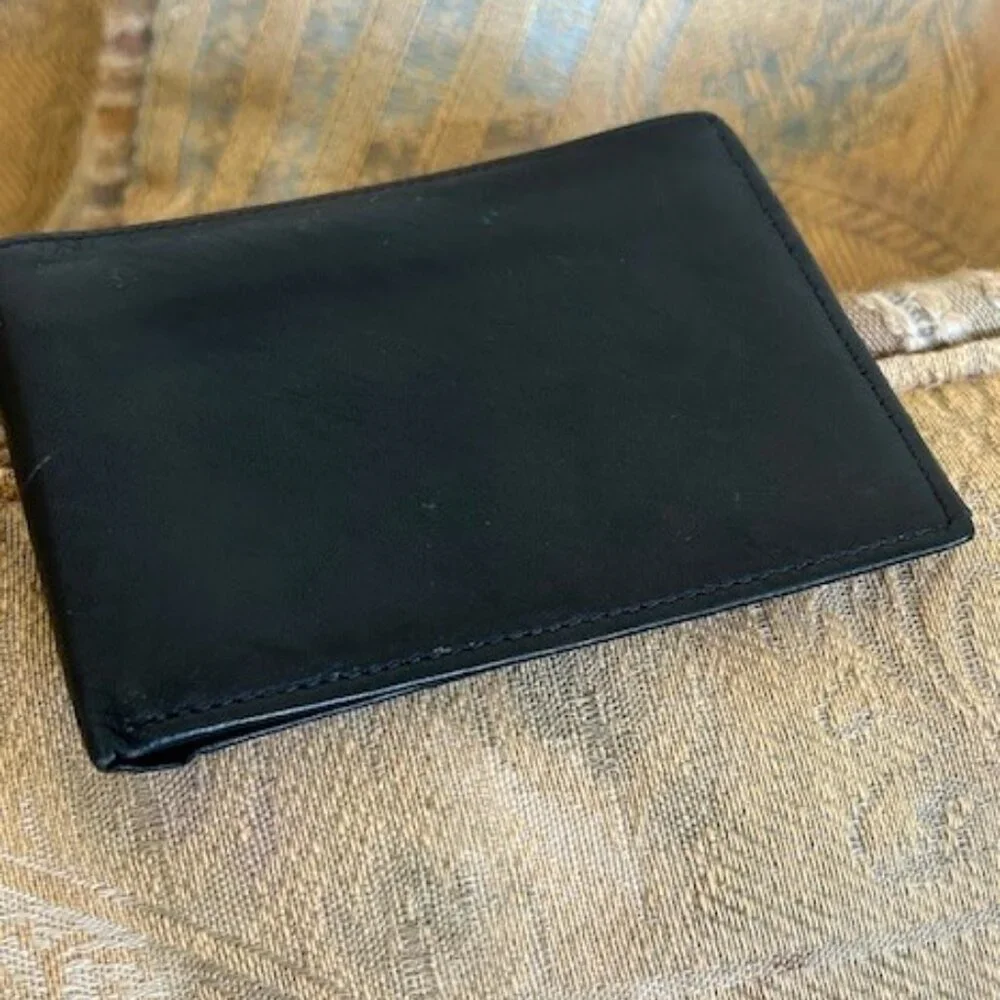 BUXTON Top Grain Cowhide Black Leather WALLET